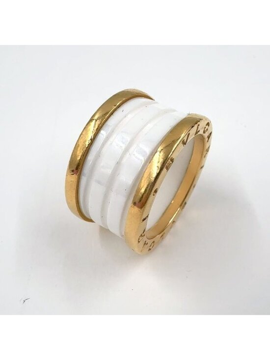 Bvlgari B-zero One 18k Pink Gold Ceramic White Ring - Picture 5 of 8